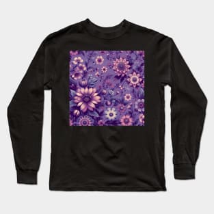 Purple Flowers Long Sleeve T-Shirt